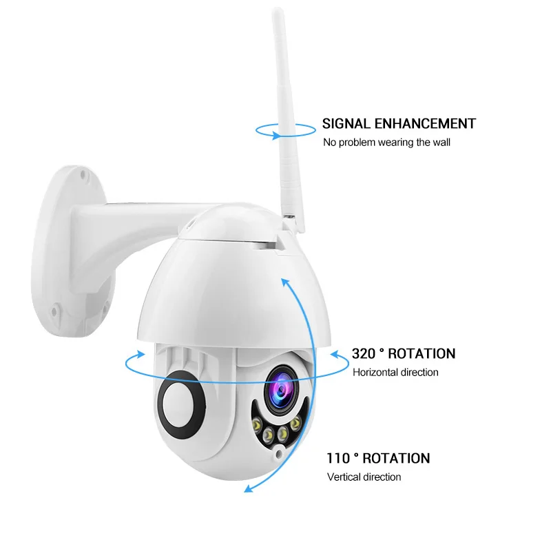 Камера для наружного наблюдения IP66 Wi Fi PTZ 1080p ONVIF iPhone|Камеры видеонаблюдения| |