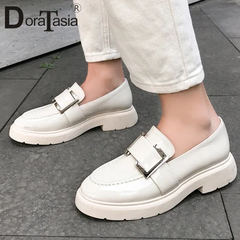 

DORATASIA New Ladies Brand Spring Genuine Leather Pumps Comfort Platform Pumps Women slip-on Buckle Decorating Shoes Woman