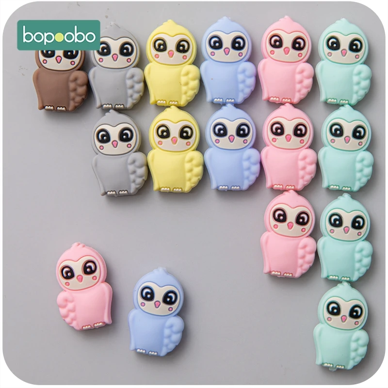

Bopoobo 5 шт. силиконовые бусины в виде совы BPA бесплатно пищевого класса Силиконовые Прорезыватели для зубов для малышей Neckace DIY Детские Прорезыватели для зубов игрушки для детского продукта