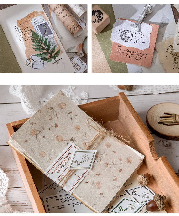 Mr.paper 30 Pcs/bag 4 Designs Vintage Style Paper Tip Temperature Series Creative Stationery Hand Account DIY Material Package