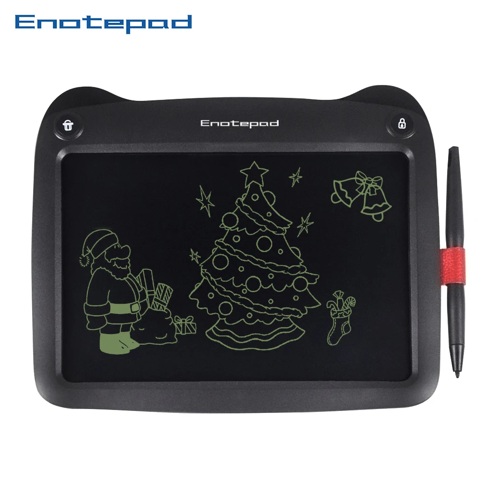 

Enotepad LCD Writing Pad Tablet Kids Drawing Board Pads 9 Inch Portable Graphic Board with Erase Lock Button for Kids Black