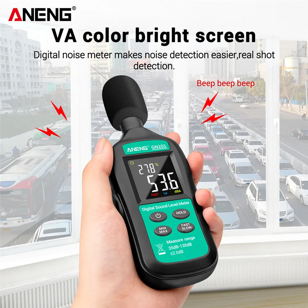 High Precision LCD Digital Noise Sound Level Meter Decibel Tester 35/135 dB 