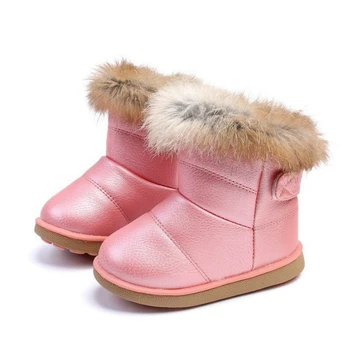 

Kids Boots for Baby Girls Winter Warm Inside Thicken for Toddler Baby Boys Anti-Slip Flats Children Black Ankle Snow Boots Girls