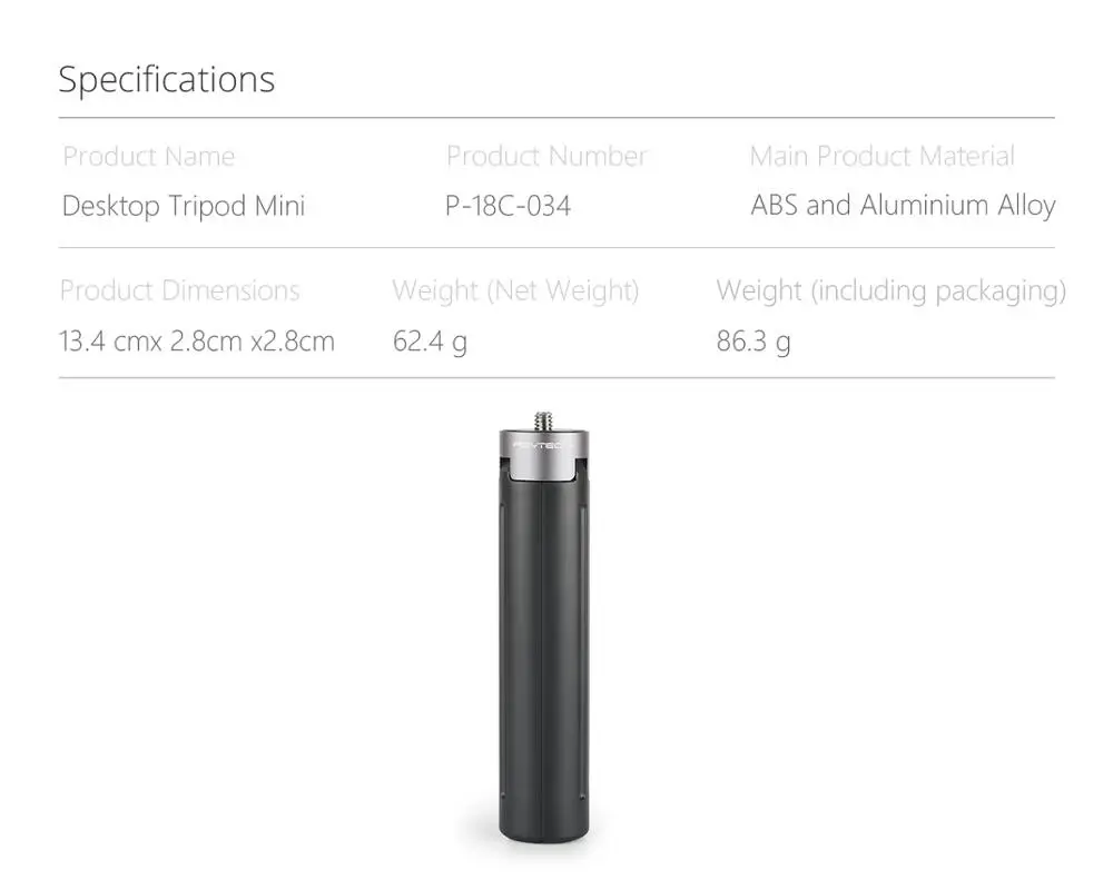 mini tripod Опционально PGYTECH для DJI OSMO Карманный адаптер Держатель клип селфи палка штатив Gimbal протектор Экшн камера Gimbal - Цвет: mini tripod