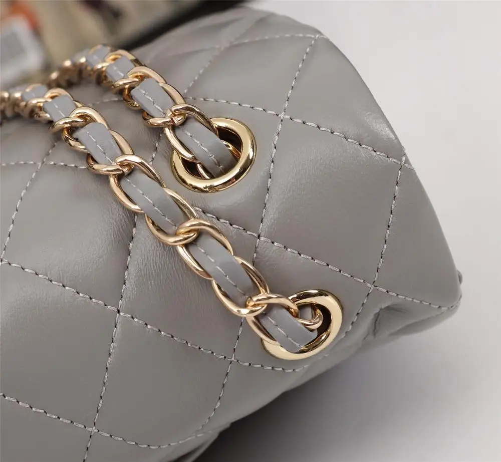 light grey gold Брендовые классические сумки модная повседневная Наплечная Сумка на цепочке - Цвет: light grey gold