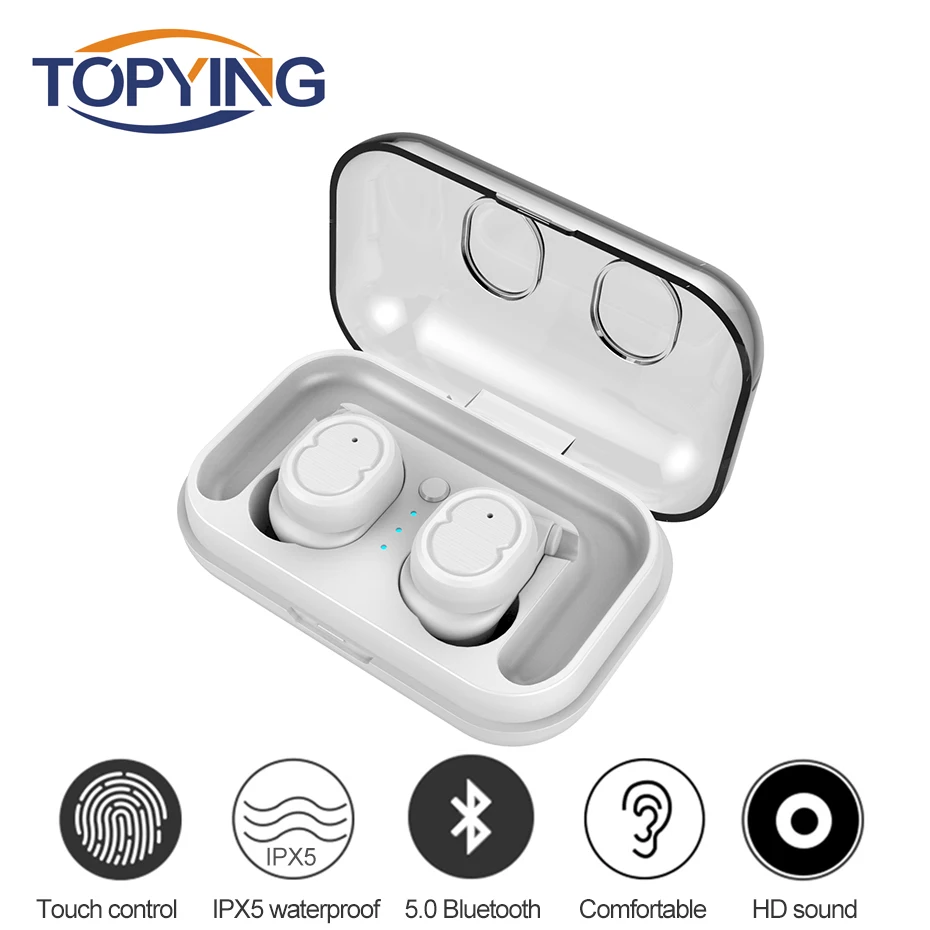 

TOPYING Wireless Bluetooth Mini Headset High Sound quailty Music Sport Bluetooth 5.0 Earphone With Mic For Samsung iphone Xiaomi
