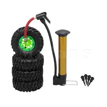 

Mxfans 4x RC1:10 Car Inflatable Rubber Tire + 10-Hole Green Wheel Rims + Clips