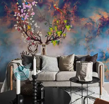 

[Self-Adhesive] 3D Elk WG582 Wall Paper mural Wall Print Decal Wall Murals Belly