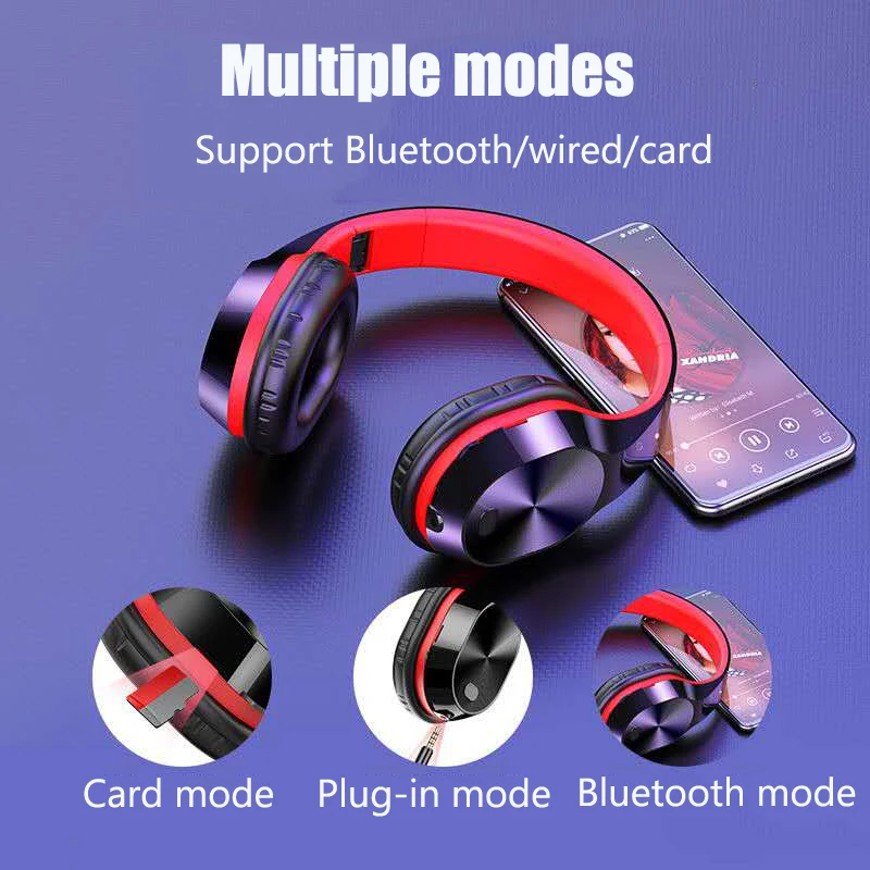 Cool head mounted binaural Bluetooth headset HiFi stereo surround sound large capacity battery soft and comfortable earmuffs