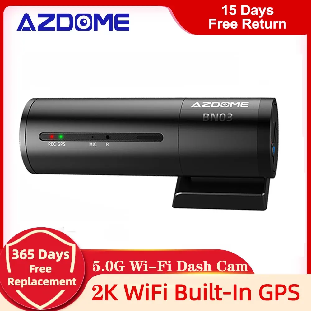 Видеорегистратор AZDOME BN03 2K QHD встроенный GPS Wi-Fi | Автомобили и мотоциклы