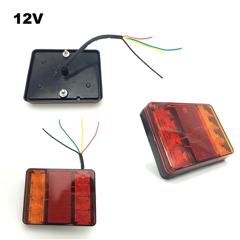 2x12 V Водонепроницаемый прочный автомобиль грузовик светодиодный задний светильник Аварийные огни Задний фонарь для прицепов, рабочими электрическими схемами кемперов ATV лодки