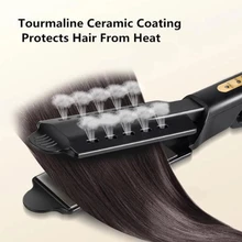 Alisador de cabelo quatro velocidade ajuste de temperatura cerâmica turmalina ion flat iron curling iron para mulher