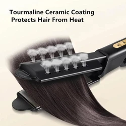 Hair straightener four-speed temperature adjustment ceramic tourmaline ion flat iron curling iron for women