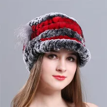 OMIKRON женские вязаные шапки из меха кролика Рекс Женские зимние теплые шапки модные меховые Ушные протекторы из натурального меха кролика рекс головные уборы