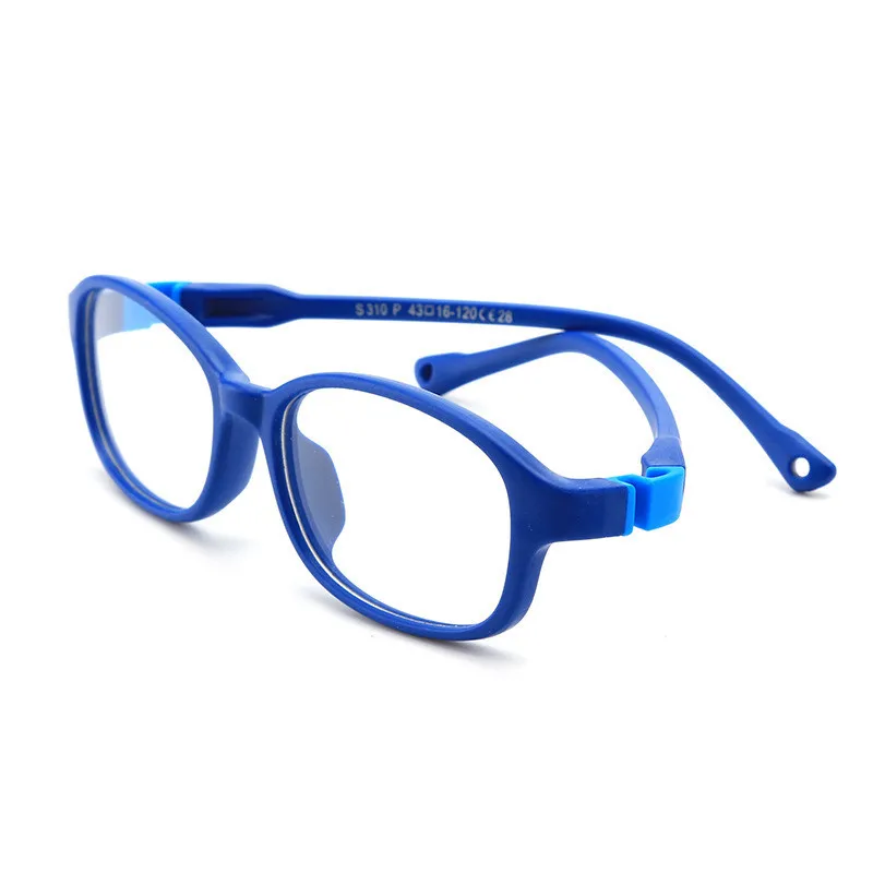 Seemfly сверхлегкие съемные детские очки для мальчиков и девочек, мягкие силиконовые круглые оправы, Детские одноцветные оптические очки - Цвет оправы: Navy