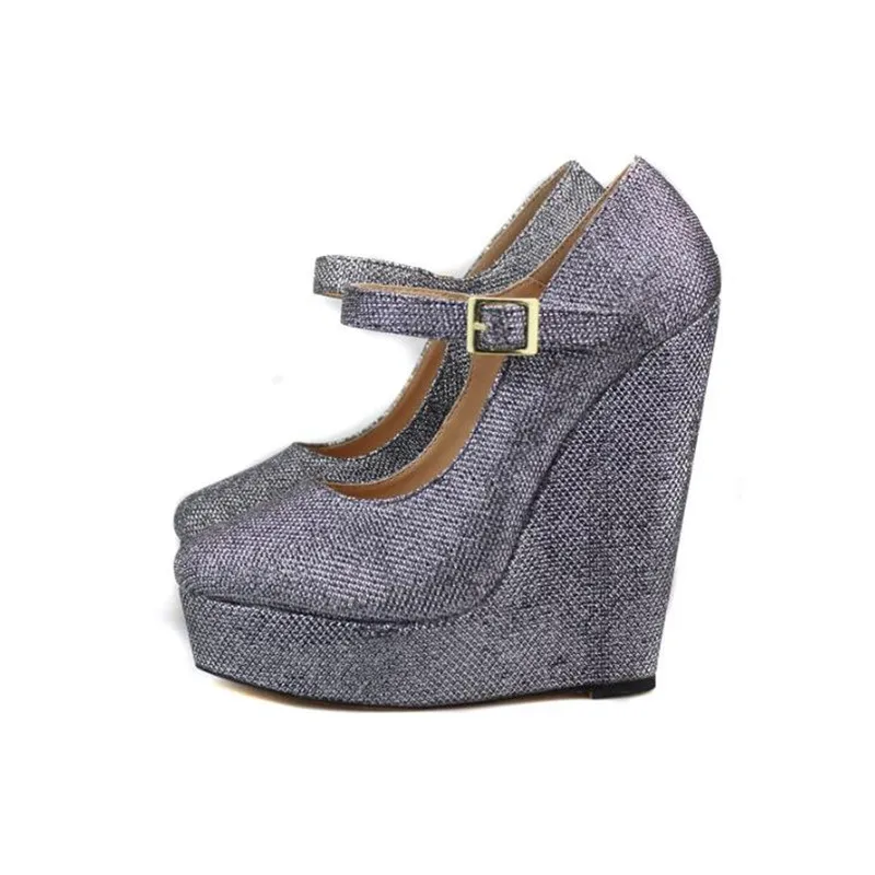 

BBZAI New pattern Superior quality shoes woman Wedges 15CM High-heeled shoes Nightclub Extra large code 40-47 48