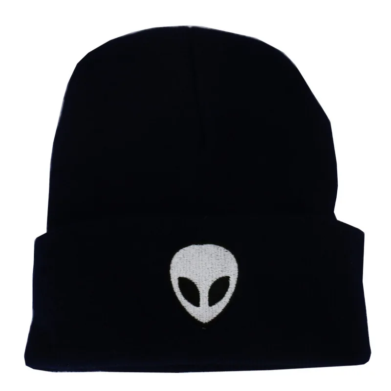 Зимняя Новинка года, мужская и женская шапка с изображением скелета инопланетянина, головы призрака, шапка с рукавом, теплая вязаная шапка