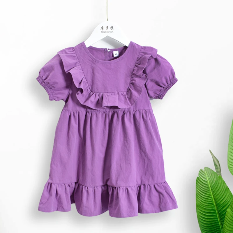 Fashion Girl Summer Dress Ruffle Designed Kids Casual Clothes Birthday Holiday Performance Daily Wear for 3-8 Years Girls | Детская