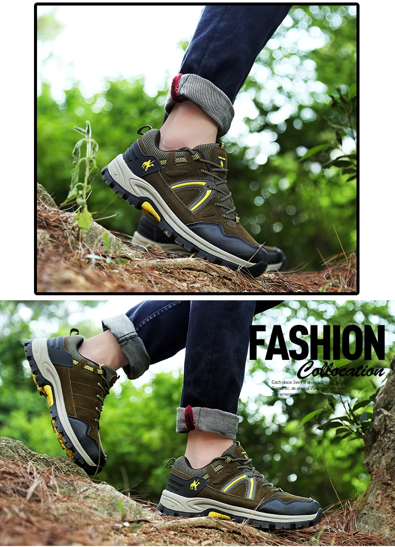 Baideng/Высококачественная Мужская обувь для пешего туризма; нескользящие Классные кроссовки для альпинизма; женская обувь унисекс; Уличная обувь для горного спорта; замшевая обувь из коровьей кожи; размеры 36-45