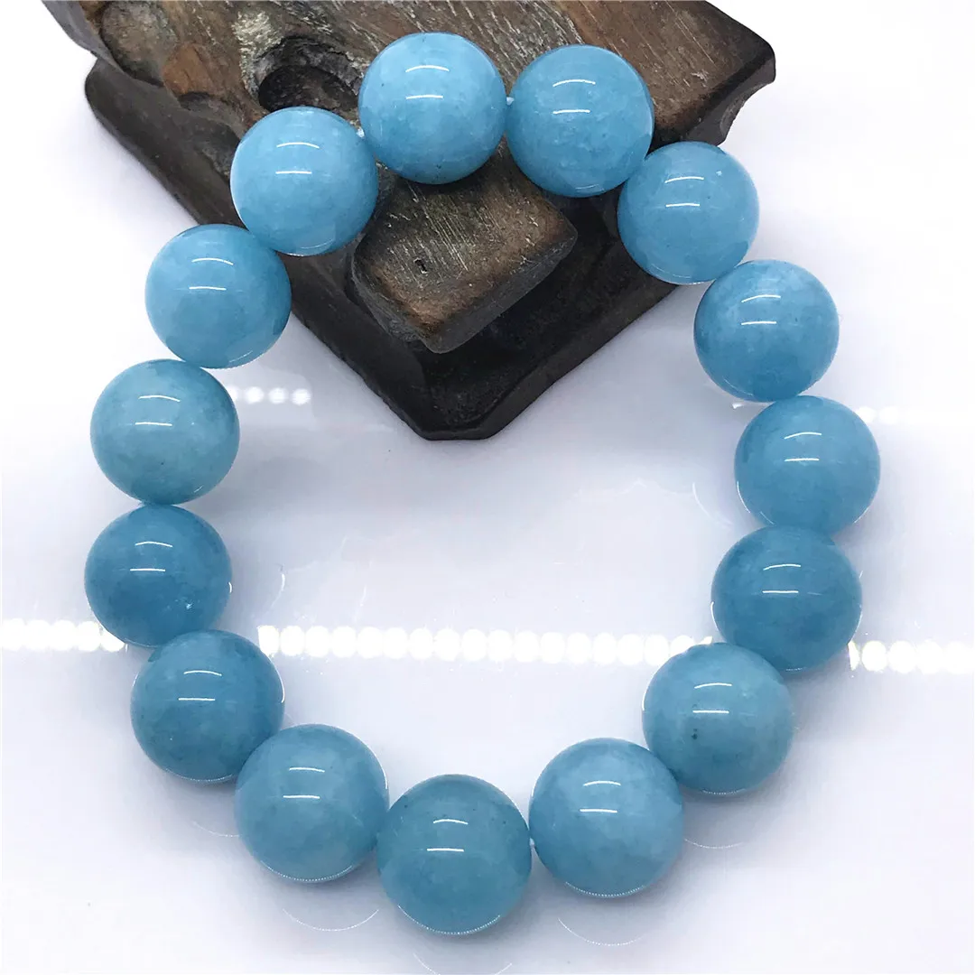 Amazon.com: 9mm Natural Blue Aquamarine Crystal Rough Bracelet Beads Healing  : Clothing, Shoes & Jewelry