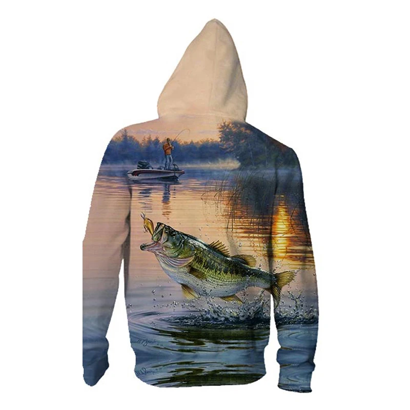 New Fashion Sweatshirt Men / Women 3d Hoodies Print animal fish grass carp pattern Slim Unisex Slim Stylish Zipper Hoodies