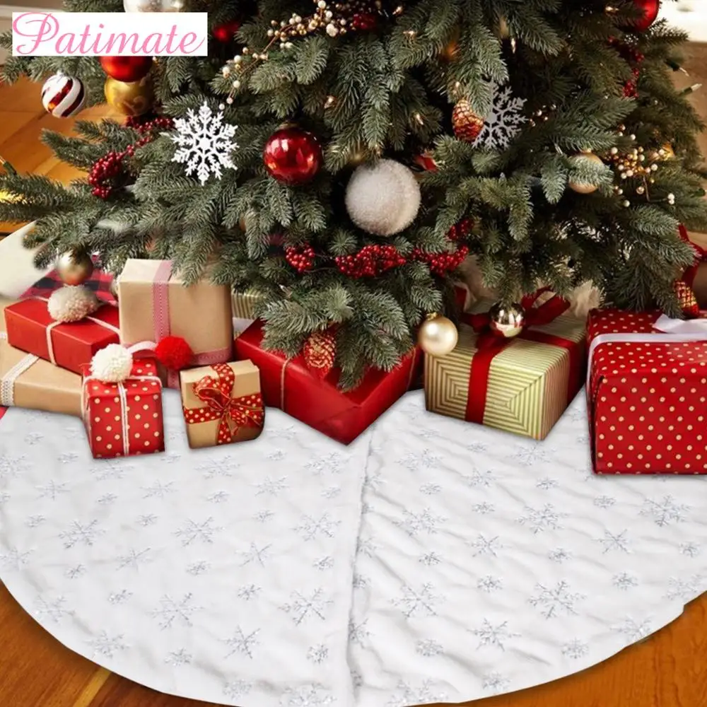 

PATIMATE Christmas Tree Skirt Christmas Tree Decorations Merry Christmas Decorations For Home 2019 Navidad Gift New Year 2020
