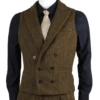 2021 Double breasted Vest For Men Grey Vintage vestido men Formal Notch Lapel suits Waistcoat For Wedding XS-5XL 3