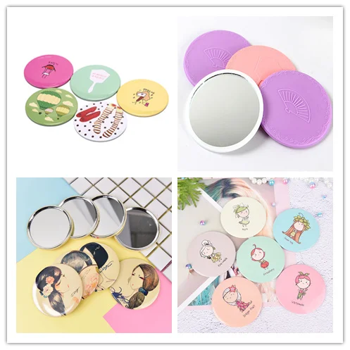 

1Pc Mini Pocket Round Metal Mirrors Makeup Mirrors Portable Makeup Mirror Cosmetic Compact Gift Beauty Tools for Girl Random