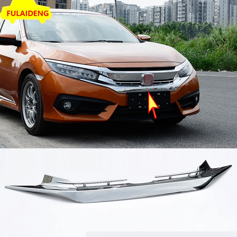 1 шт. для Honda Civic 10th- ABS Хромированная передняя крышка капота передняя решетка облицовки радиатора аксессуары для стайлинга автомобиля
