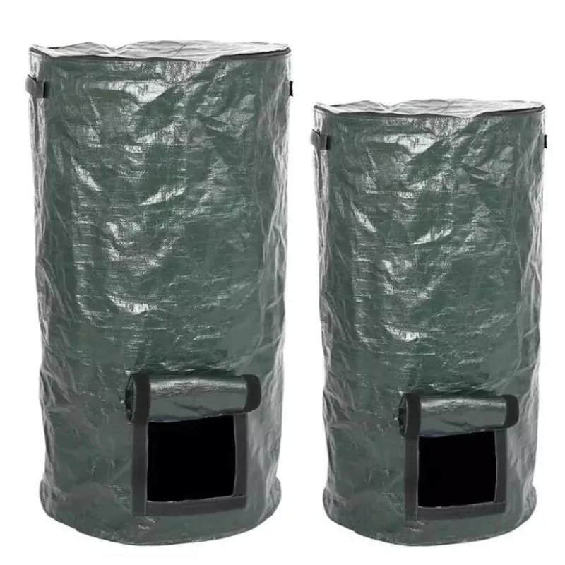 Reuseable large Garden Storage Bag Leaf collect Waste bins Yard Compost Bag Lid Composter for Fruit Kitchen Waste plastic garden waste bag