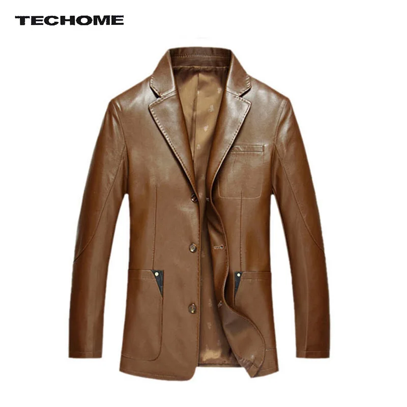 

Tide Fashion Men Slim Leather Clothing Men's Leather Jackets Spring And Autumn Slim Fit Leather Jacket Casual Coats PU Leather