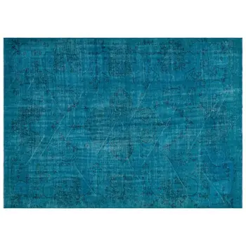 

Handmade Turquoise Vintage Overdyed Turkish Area Rug 208x290 Cm-6'10''X9'6''