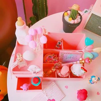 

Desktop Storage Box Makeup Drawers Organizer Box Jewelry Container Make up Case Cosmetic Office Boxes Make Up Container Boxes