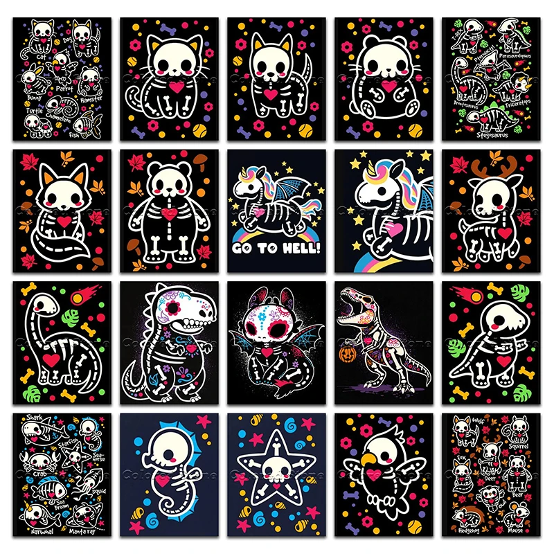 Новая алмазная живопись Мультяшные Красочные животные кошка лиса медведь