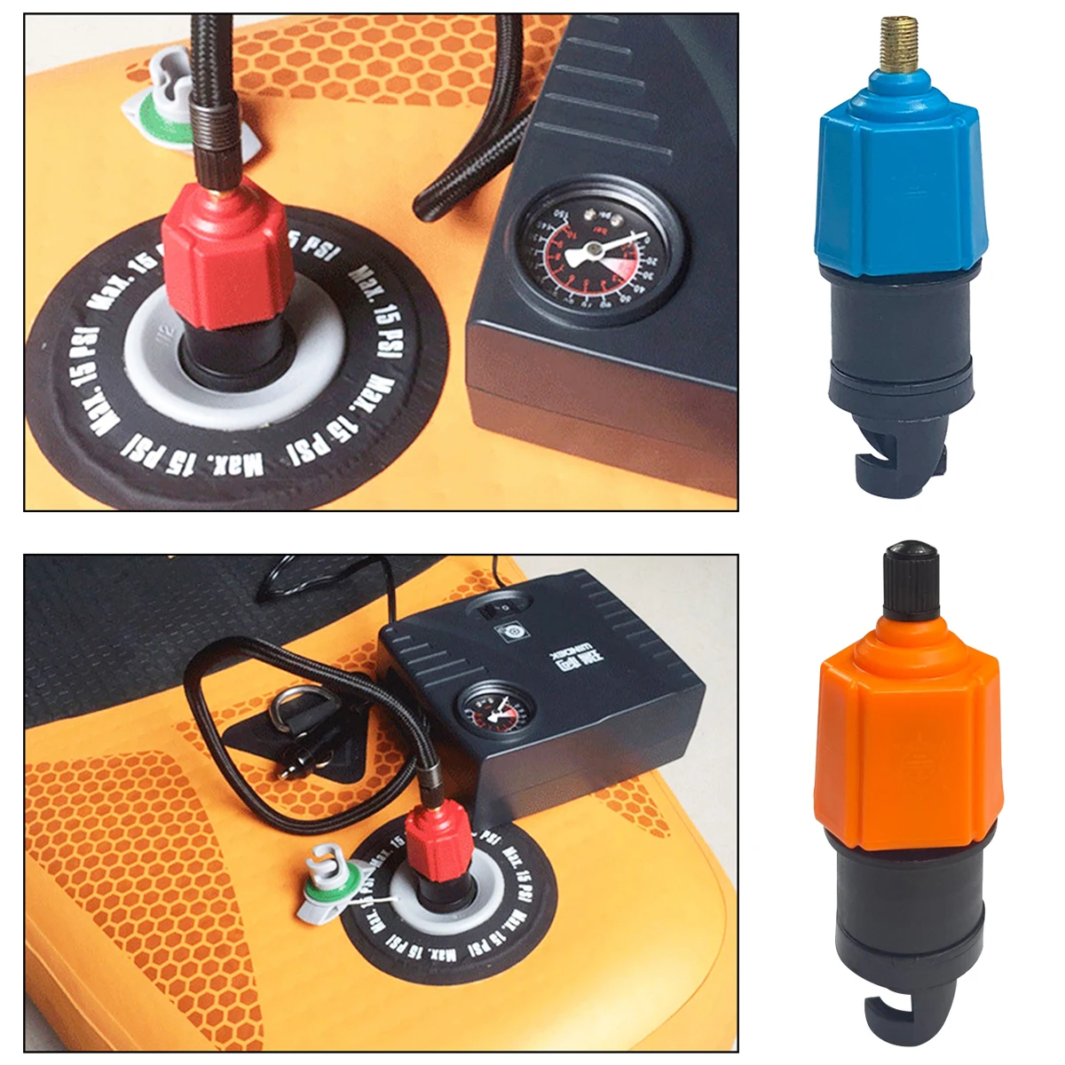 

Inflatable Pump Adaptor Compressor Air Valve Converter Air Pump Adapter for Stand Up Paddle Board Dinghy