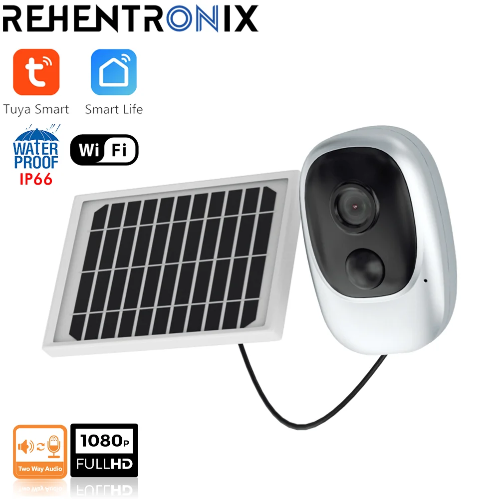 

Tuya Battery Camera 100％ Wireless 10000mAh Battery Power Long Battery Life IP66 Night Vision Two-way Audio Security Camera