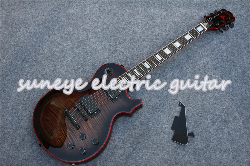 Suneye цельная гитара из красного дерева на заказ, электрогитара, черное оборудование, гитара ra Electrica DIY, набор для гитары на заказ, гитара
