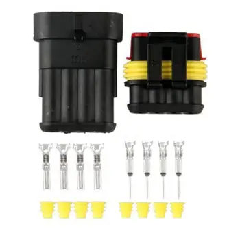 

10 Kit Set TRUCK Universal 4 PIN Way Sealed Electrical Wire Connector Plug