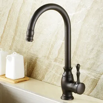 

Kitchen sink Black Bronze Faucet brass European hot and cold water executive black antique vegetable basin faucet