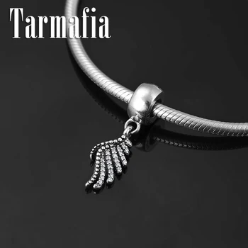

Fashion 925 Sterling Silver Zircon Angel wings Charm Pendant Beads Fit Original Women Charm Bracelet Silver 925 Jewelry making
