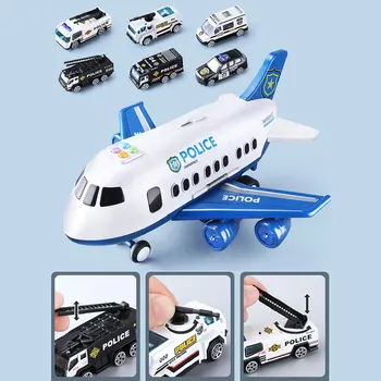 

Large Size Music Story Simulation Track Inertia Children's Aircraft Storage Passenger Plane Police Fire Rescue Toy Car