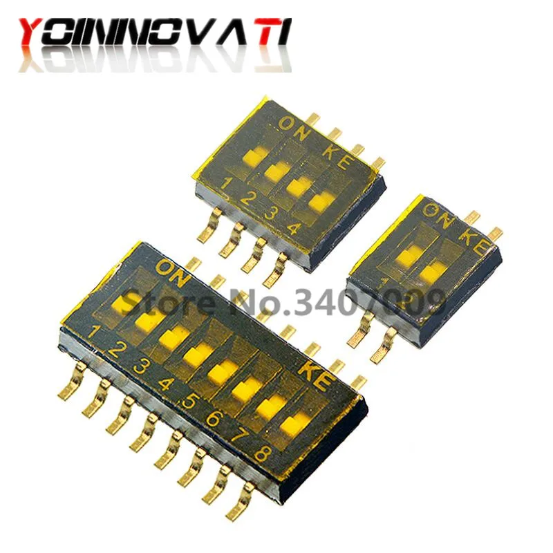 5 шт. Скользящий тип SMT переключатель SMD Dip 1 27 мм Шаг 2 ряда 4 контакта положения/8 Pin