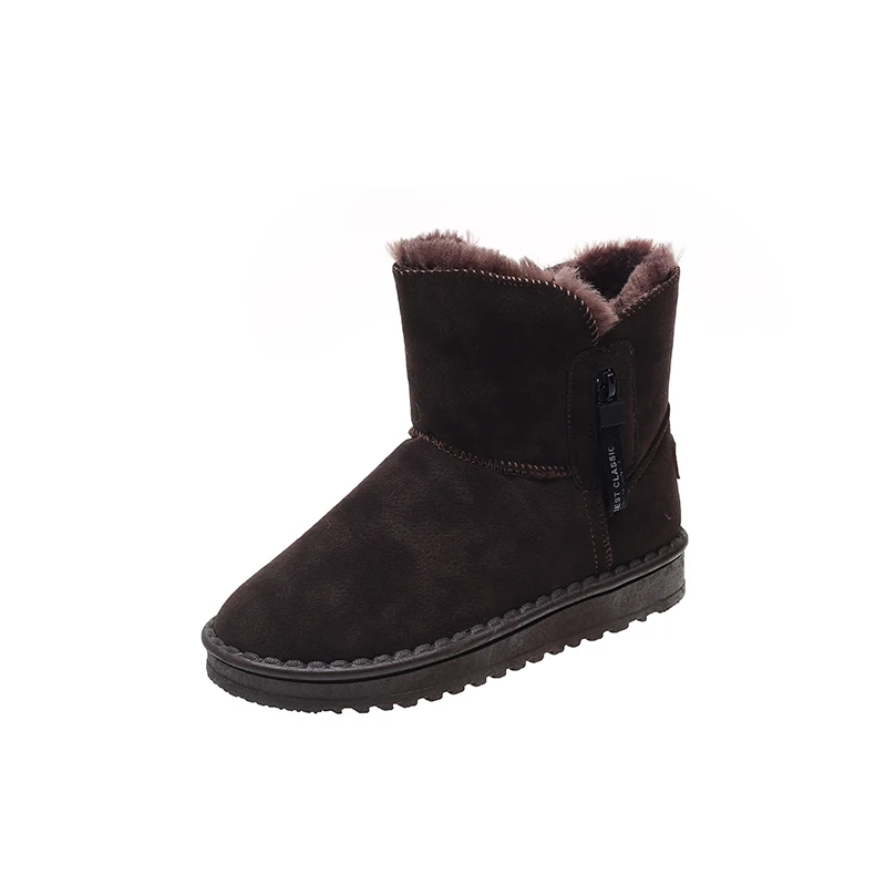 Г., новые зимние женские ботинки с плюшем, сохраняющие тепло зимние ботинки на меху удобные нескользящие ботинки в австралийском стиле, Emu, черный цвет - Цвет: Коричневый