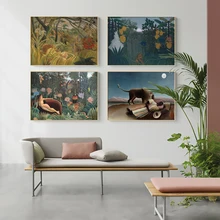 Abstracto The Sleeping Gypsy de Henri Rousseau (1844-1910) lienzo de impresión de arte cuadros de lienzo de pintura Posters para la decoración del hogar(China)