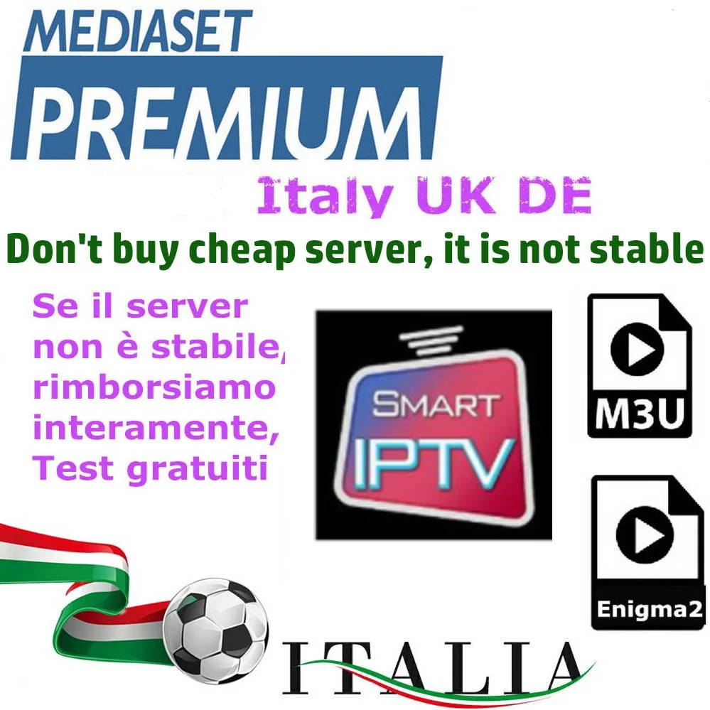 IP tv M3u подписка Ip tv Италия немецкий Mediaset Премиум для Android Box Enigma2 Smart tv PC Linux