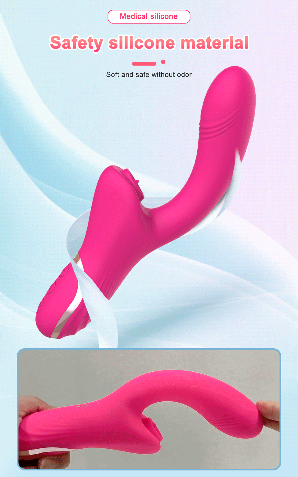 Vibratore per leccare la lingua per le donne Vibratori per il punto G Stimolatore per il clitoride femminile Massaggiatore Dildo Giocattoli sessuali Beni per_voghion.com