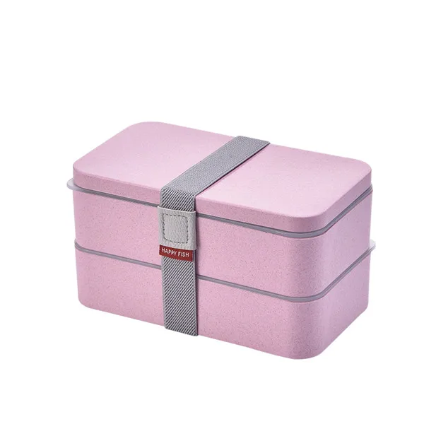 Розовый Lunch Box PP/Silicone 1200ml bento box with tableware eco-friendly BPA free healthy Portable food storage container NEW - Цвет: Розовый