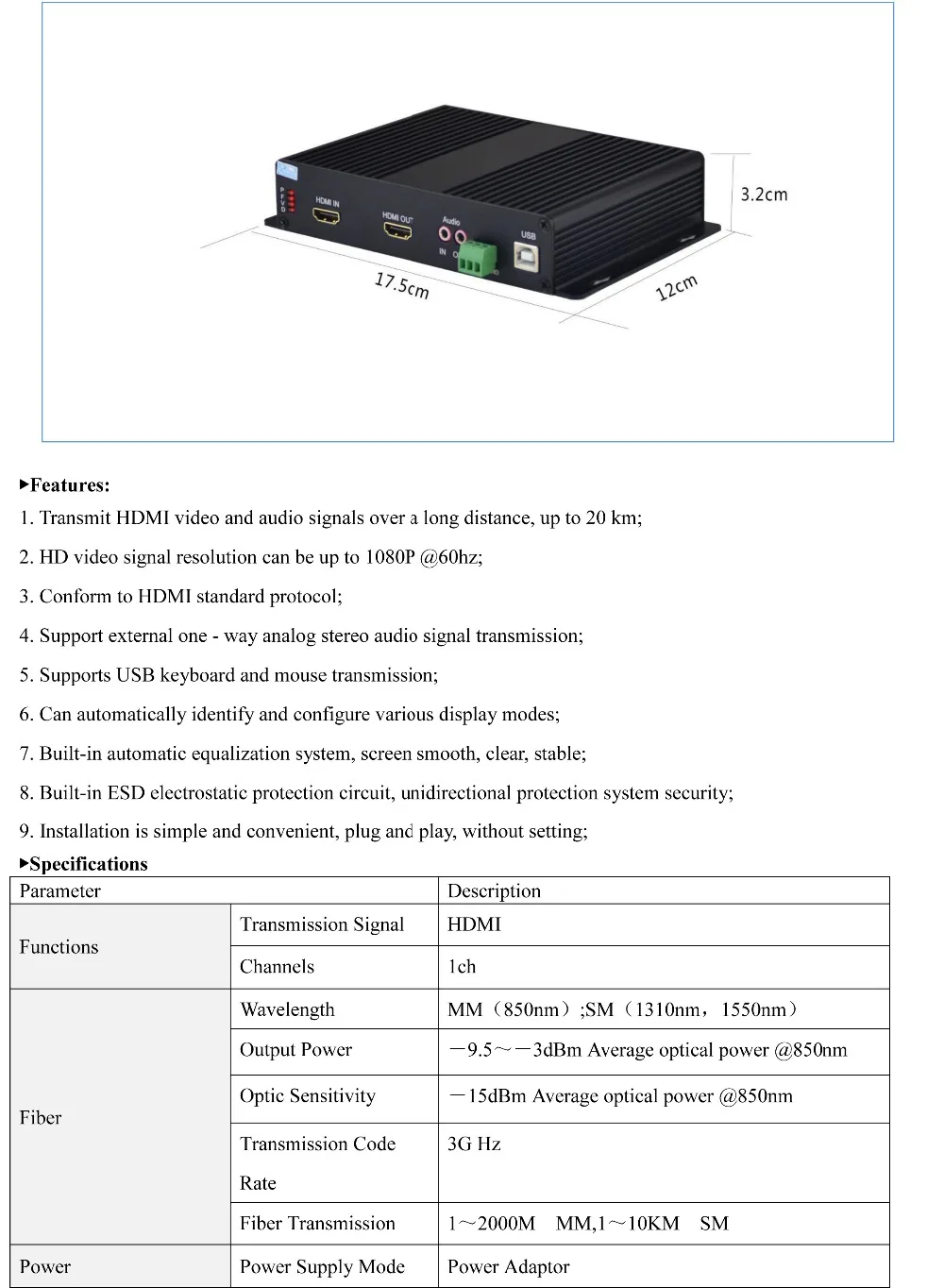 1路HDMI-KVM Specs-2