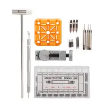 17 шт./компл. пружина бар ударная отвертка Ссылка ремешок для удаления запасная головка инструмент для ремонта часов Запчасти для часов набор инструментов для ремонта