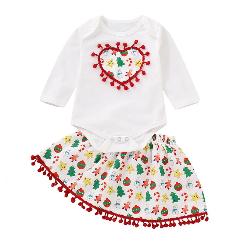 Г. Милый комбинезон для маленьких девочек на первое Рождество, детская юбка-пачка, наряды для новорожденных, детская одежда D20